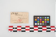Etikett zu Bronzemehrkopfnadel (NHMW-PRAE-026376)